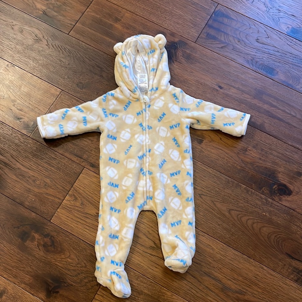 Baby football MVP fleece onesie NWOT